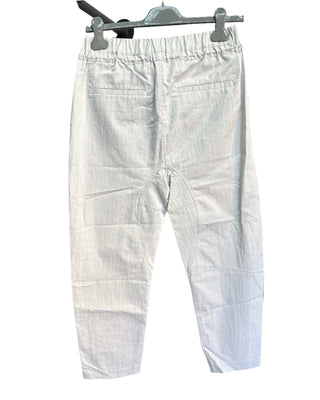 Brunello Cucinelli Linen Blend Drawstring Tapered Trousers