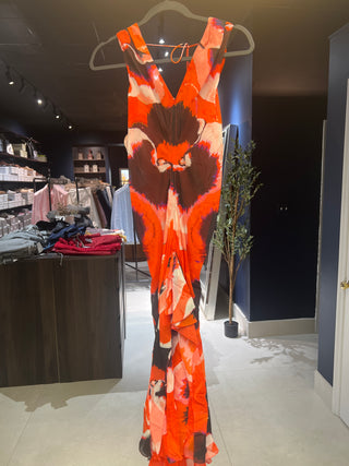 Tom Ford Multicolor Abstract Print Draped Maxi Dress