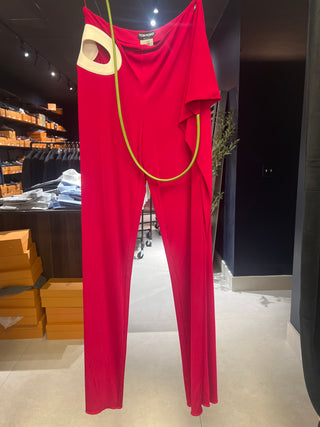 Tom Ford Fluid Wide-Leg Trousers with Cut-Out and Cord Detail
