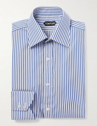 Tom Ford Cotton Striped Point-Collar Dress Shirt