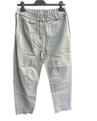 Brunello Cucinelli Linen Blend Drawstring Tapered Trousers