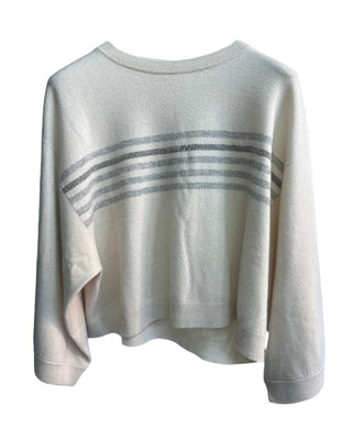 Brunello Cucinelli Cashmere Striped Crew-neck Sweater with Monili