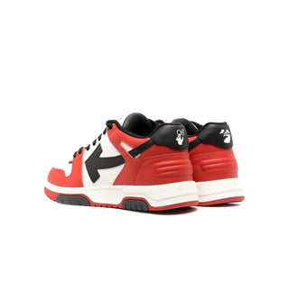 OFF WHITE Leather Low-Top Arrow Logo Sneakers Red White