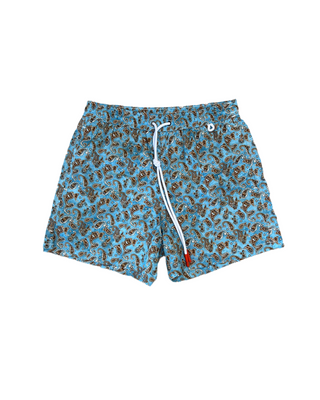 ISAIA Paisley Print Drawstring Swim Trunks