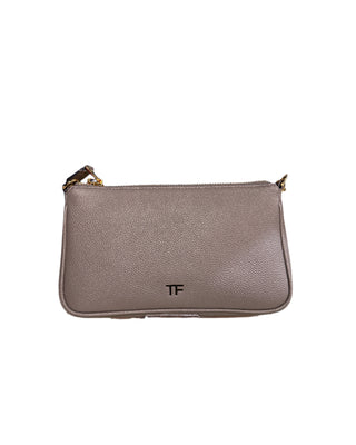 Tom Ford Grained Leather TF Logo Mini Bag Gray