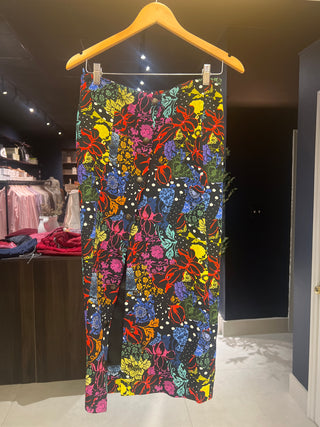 Tom Ford Multicolor Floral Print Button-Front Slit Midi Skirt