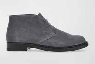 Tods Suede Lace-Up Chukka Boots in Grey