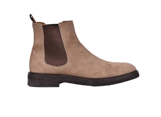 Brunello Cucinelli Taupe Suede Chelsea Boots with Elastic Sides