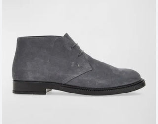 Tods Suede Lace-Up Chukka Boots Grey