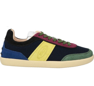 Tods Mesh and Suede Multi-Panel Low-Top Sneakers