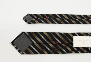 Brunello Cucinelli Brunello Cucinelli Woven Striped Silk Blend Necktie
