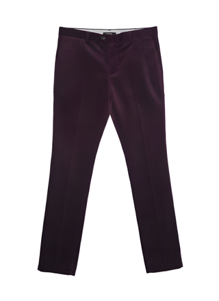 Brunello Cucinelli Burgundy Pleated Corduroy Cotton Pants