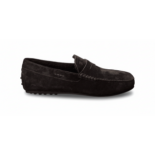 TODS Mens Shearling Chocolate Brown Loafer