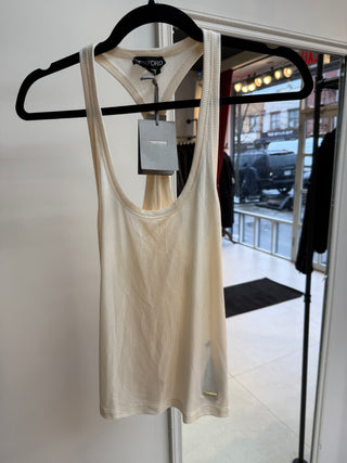 Tom Ford Lightweight Knit Racerback Tank Top in White