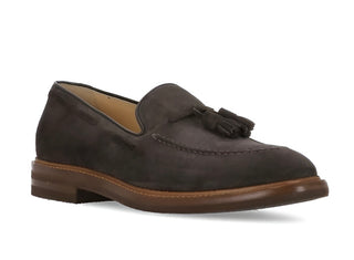 Brunello Cucinelli Dark Brown Suede Tassel Loafers