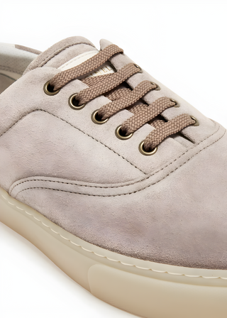 Brunello Cucinelli Suede Knotted Eyelet Low-Top Sneakers
