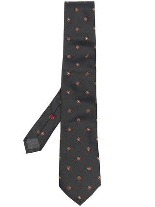 Brunello Cucinelli Herringbone Floral Embroidered Men's Tie