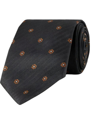 Brunello Cucinelli Herringbone Floral Embroidered Men's Tie