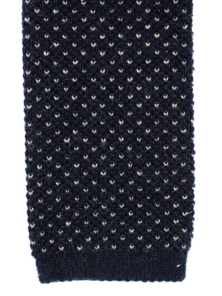 Brunello Cucinelli Knit Micro Dot Tie in Navy