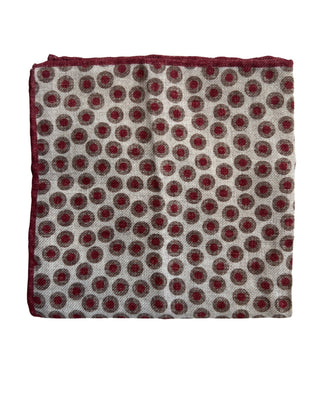 Brunello Cucinelli Woven Polka Dot Pocket Square with Contrast Border