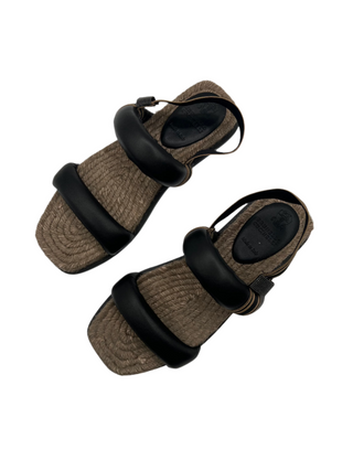 Brunello Cucinelli Padded Leather Monili Espadrille Sandals