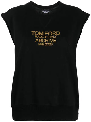 Tom Ford Cotton Archive Logo-Print Sleeveless Sweatshirt