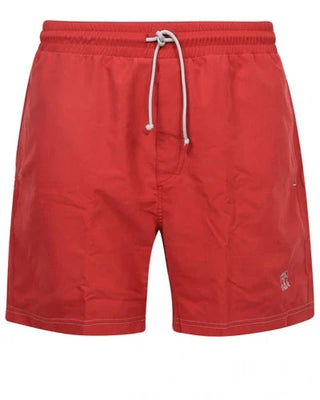 Brunello Cucinelli Technical Fabric Drawstring Swim Shorts in Red