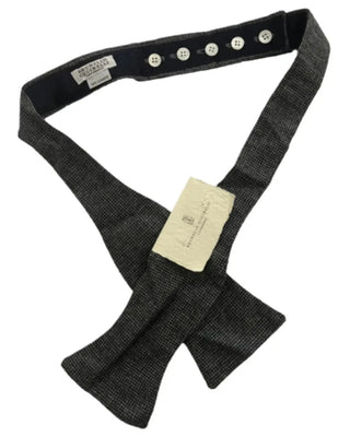 Brunello Cucinelli Patterned Wool Blend Self-Tie Bow Tie