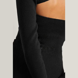 Tom Ford Tom Ford Ribbed Wool Cut-Out Turtleneck Sweater Dress