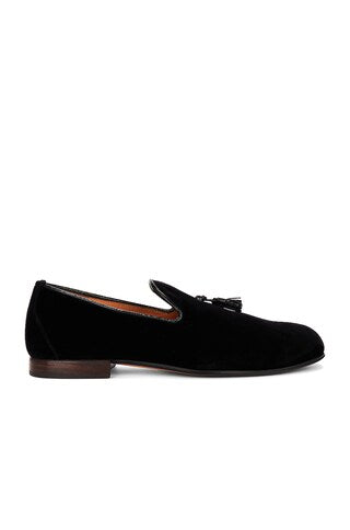 Tom Ford Grain Suede Tassel Slippers in Black