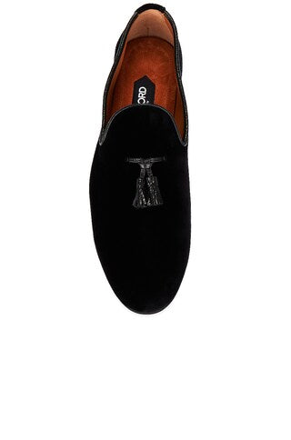 Tom Ford Grain Suede Tassel Slippers in Black