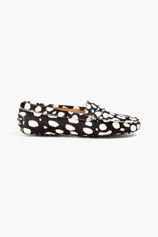 Tods Calf Hair Spotted Gommino Driving Shoes