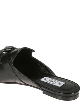 Tods Leather Logo-Embossed Band Mules