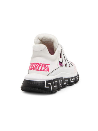 Versace Leather Low-Top Sneakers with Greek Key Camouflage Print