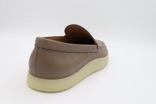 Tods Grained Leather Moc-Toe Slip-on Loafers Taupe