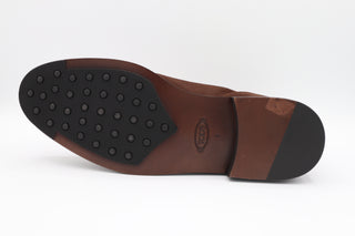 Tods Brown Suede Chelsea Boots with Perforated Toe