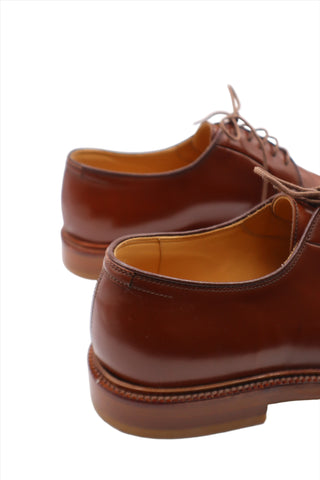 Brunello Cucinelli Smooth Leather Lace-Up Derby Shoes Brown