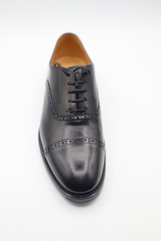 Brunello Cucinelli Polished Leather Cap-Toe Oxford Brogues