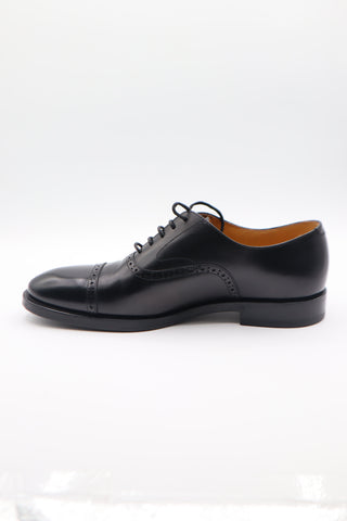 Brunello Cucinelli Polished Leather Cap-Toe Oxford Brogues