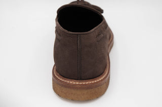 Tods Pebbled Leather Tasselled Loafers in Dark Brown