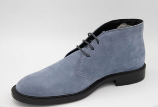 Tods Suede Lace-Up Chukka Boots in Sky Blue