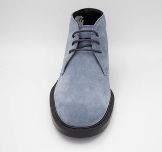 Tods Suede Lace-Up Chukka Boots in Sky Blue