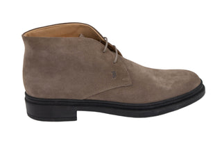 Tods Beige Suede Chukka Boots with Lug Sole