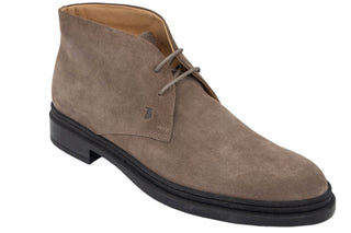 Tods Beige Suede Chukka Boots with Lug Sole