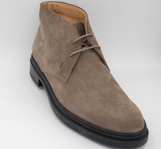 Tods Beige Suede Chukka Boots with Lug Sole