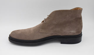 Tods Beige Suede Chukka Boots with Lug Sole