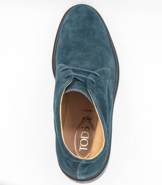 Tods Suede Lace-Up Chukka Boots Deep Blue