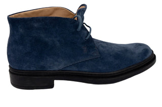 Tods Suede Chukka Boots with Rubber Sole in Navy