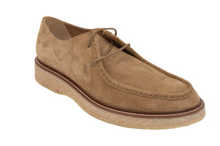 Tods Suede Moc-Toe Lace-Up Shoes with Crepe Sole