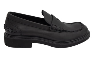 Tods Leather Lug Sole Penny Loafers Black